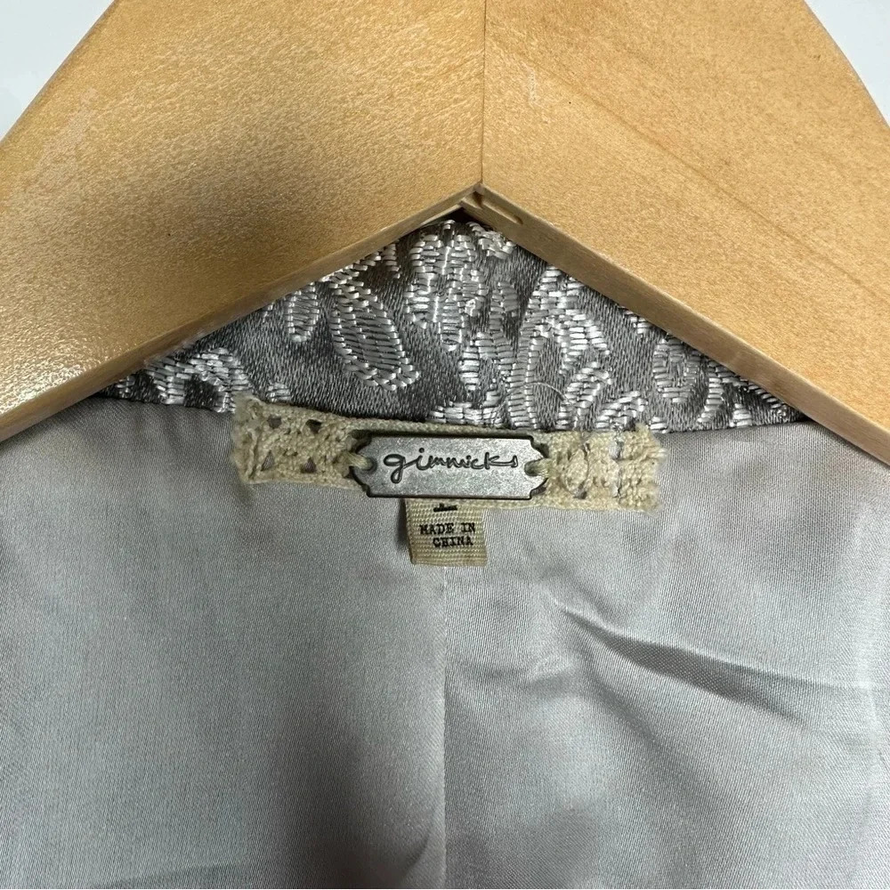 Gimmicks Buckle Silver Embroidered Damask One Button Blazer Size Large - Picture 6 of 10